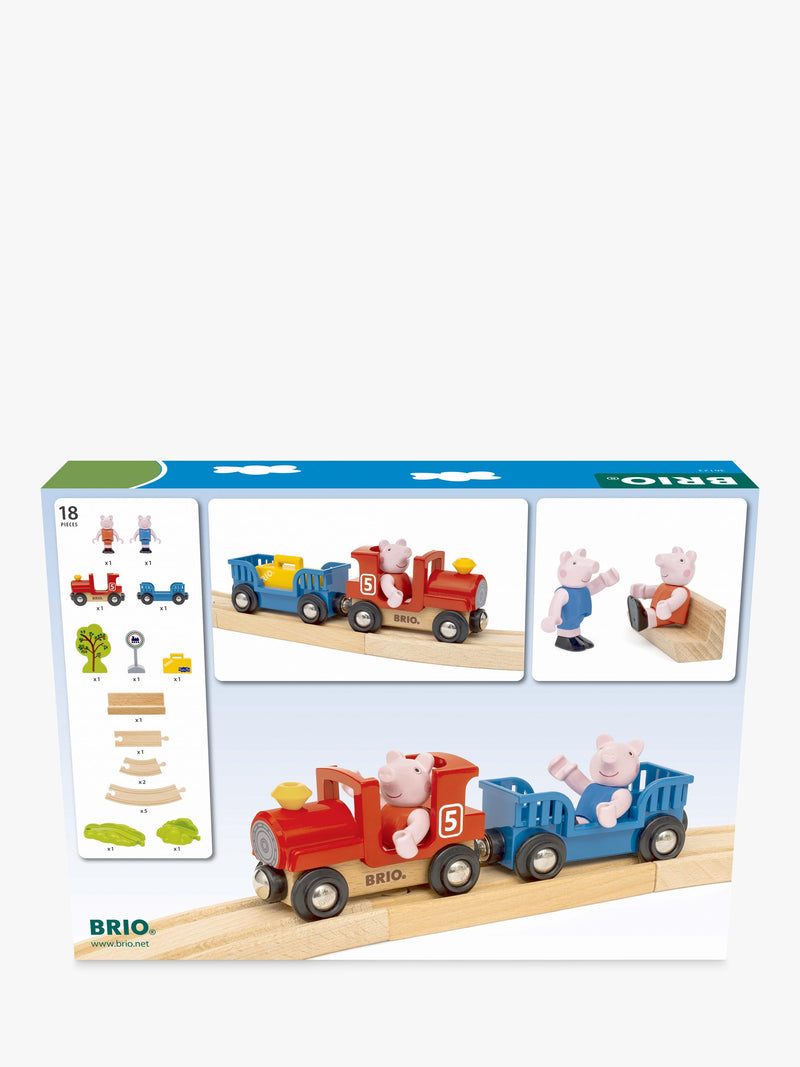BRIO Peppa Pig train set with wooden tracks and figures, UK version