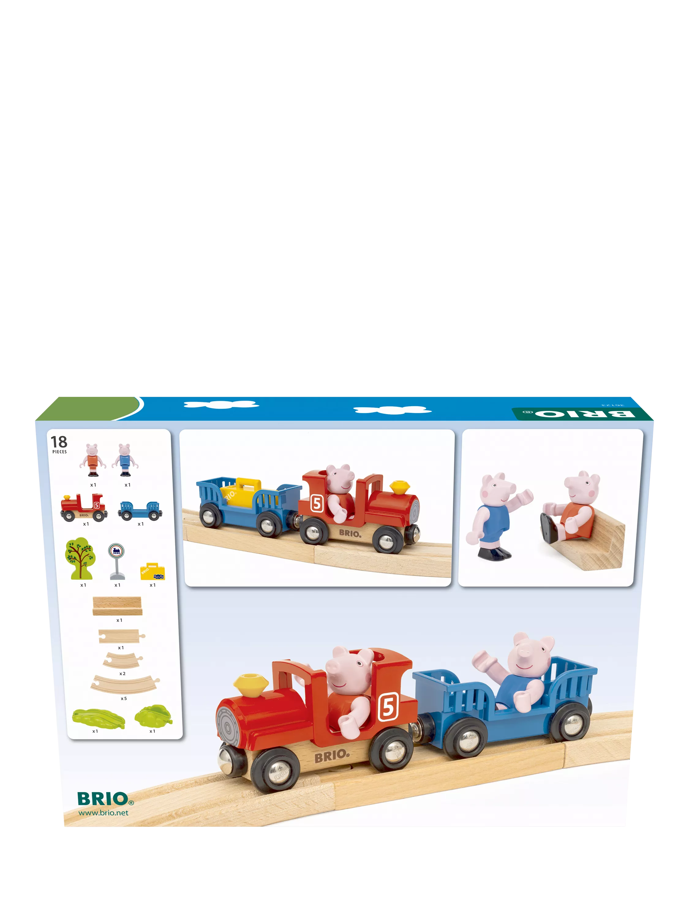 BRIO Peppa Pig train set with wooden tracks and figures, UK version