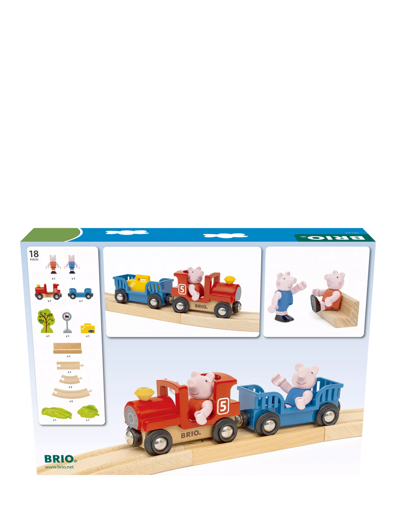 BRIO Peppa Pig train set with wooden tracks and figures, UK version