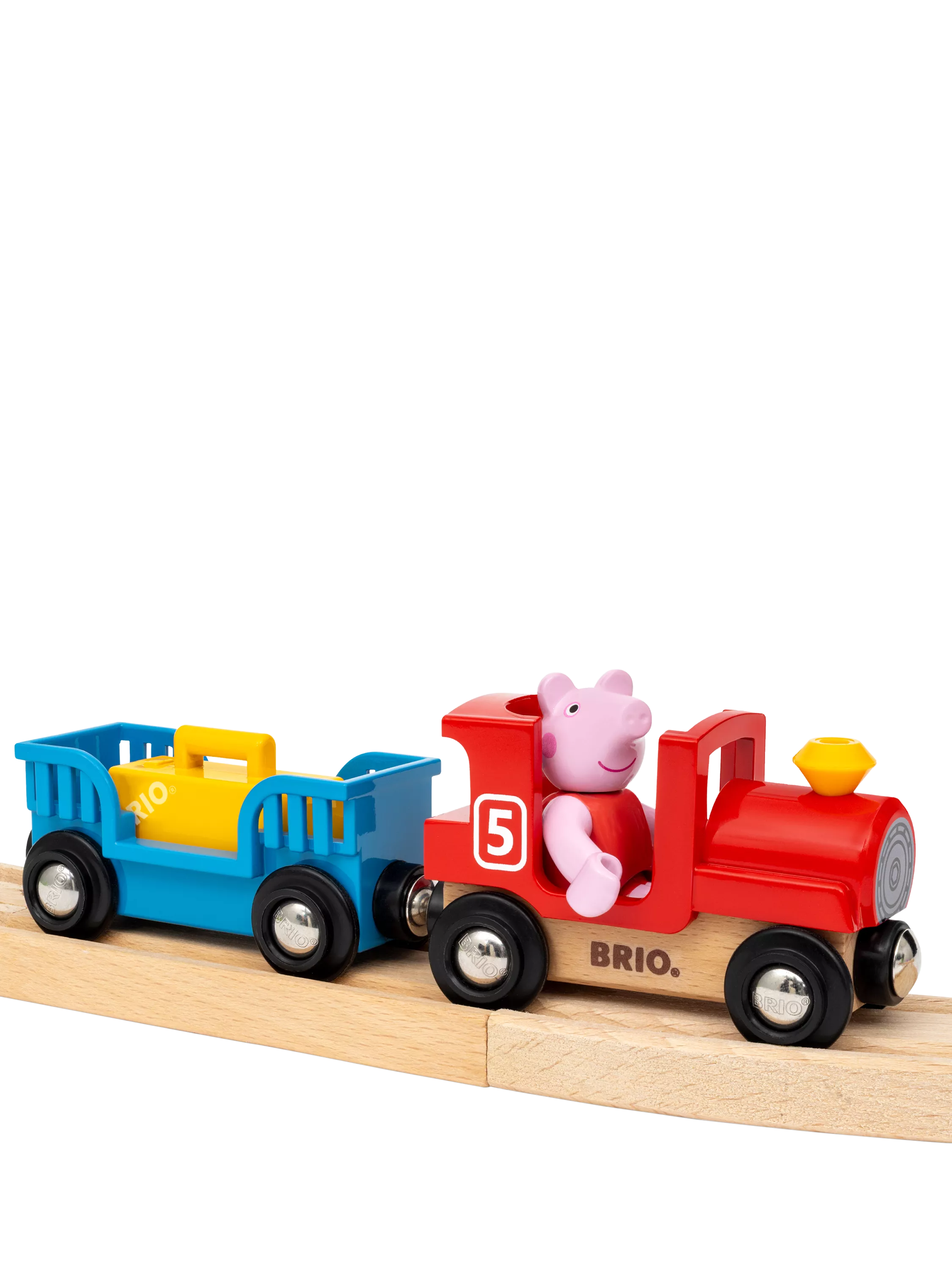 BRIO Peppa Pig train set with wooden tracks and figures, UK version