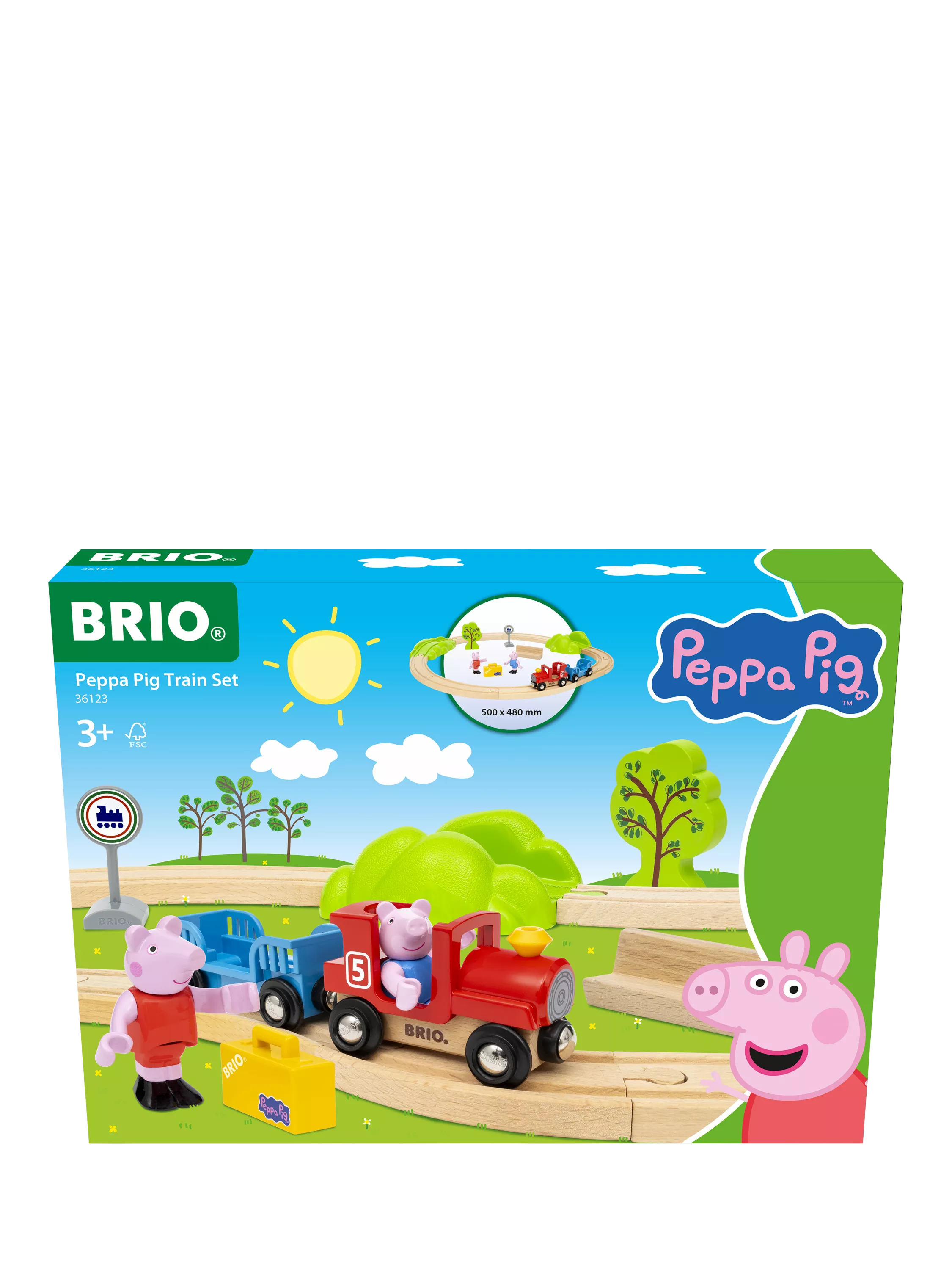 BRIO Peppa Pig train set with wooden tracks and figures, UK version