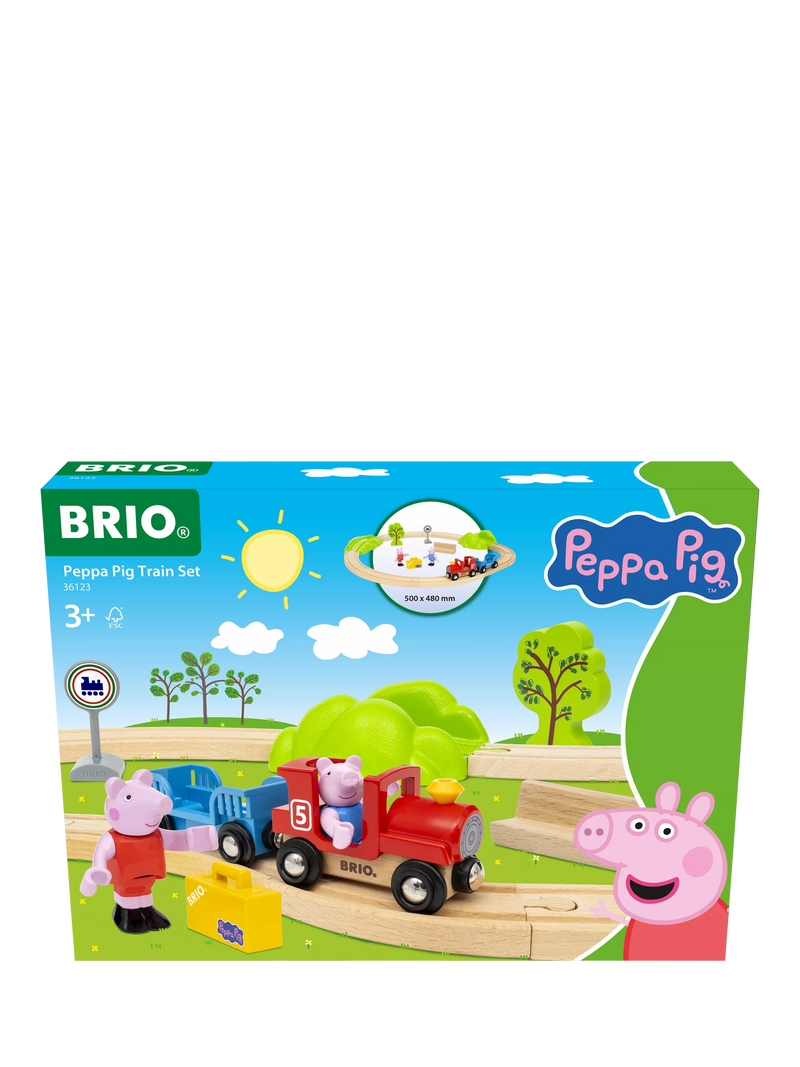 BRIO Peppa Pig train set with wooden tracks and figures, UK version