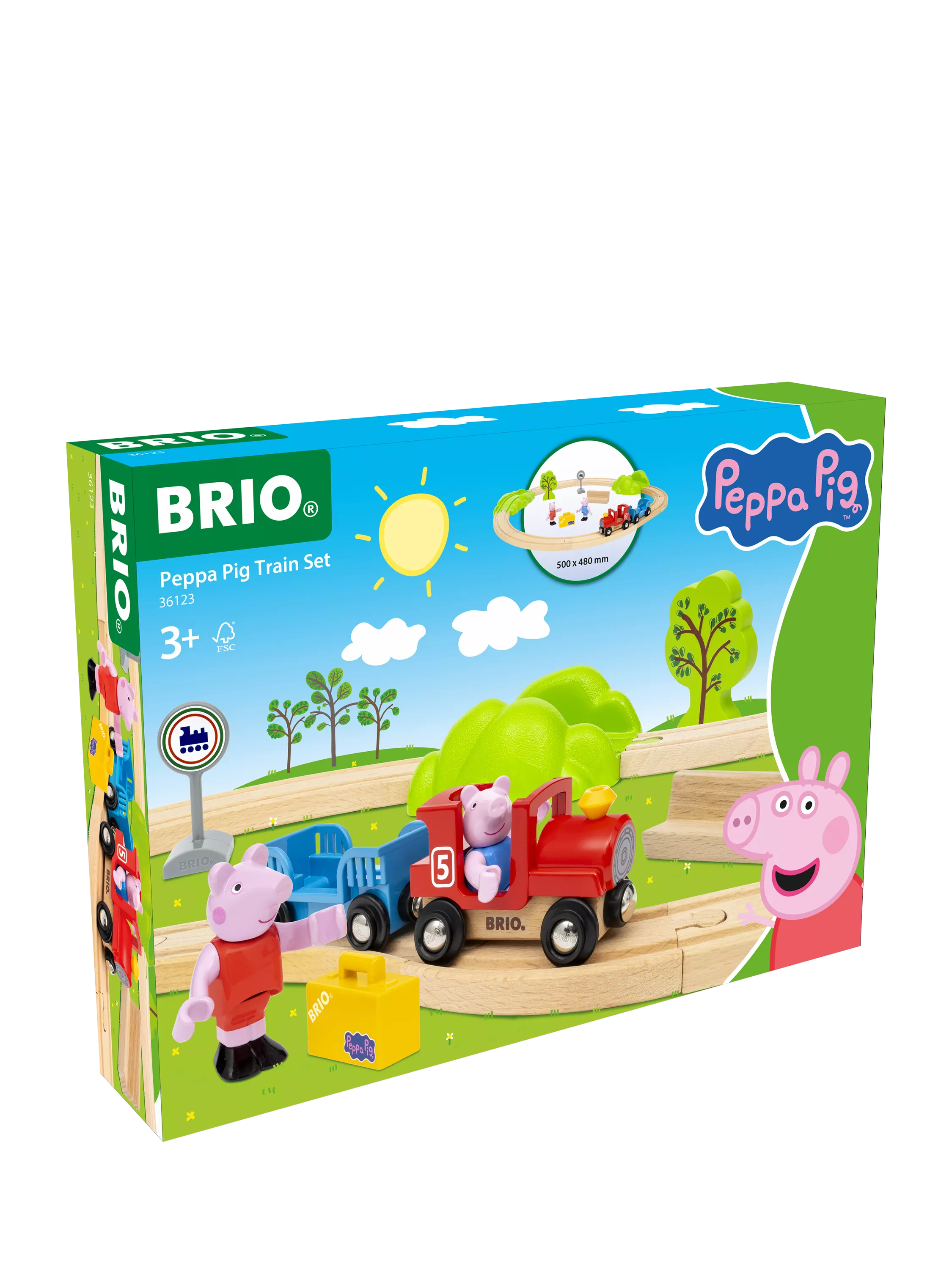 BRIO Peppa Pig train set with wooden tracks and figures, UK version