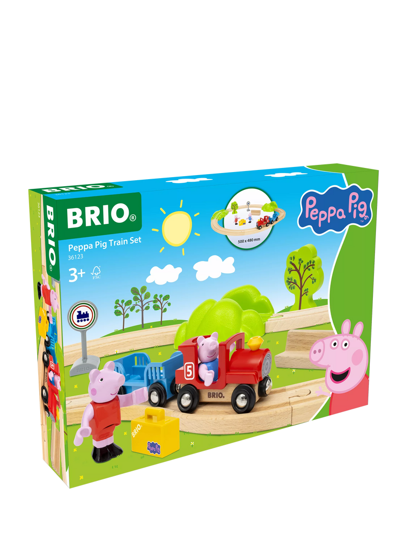 BRIO Peppa Pig train set with wooden tracks and figures, UK version