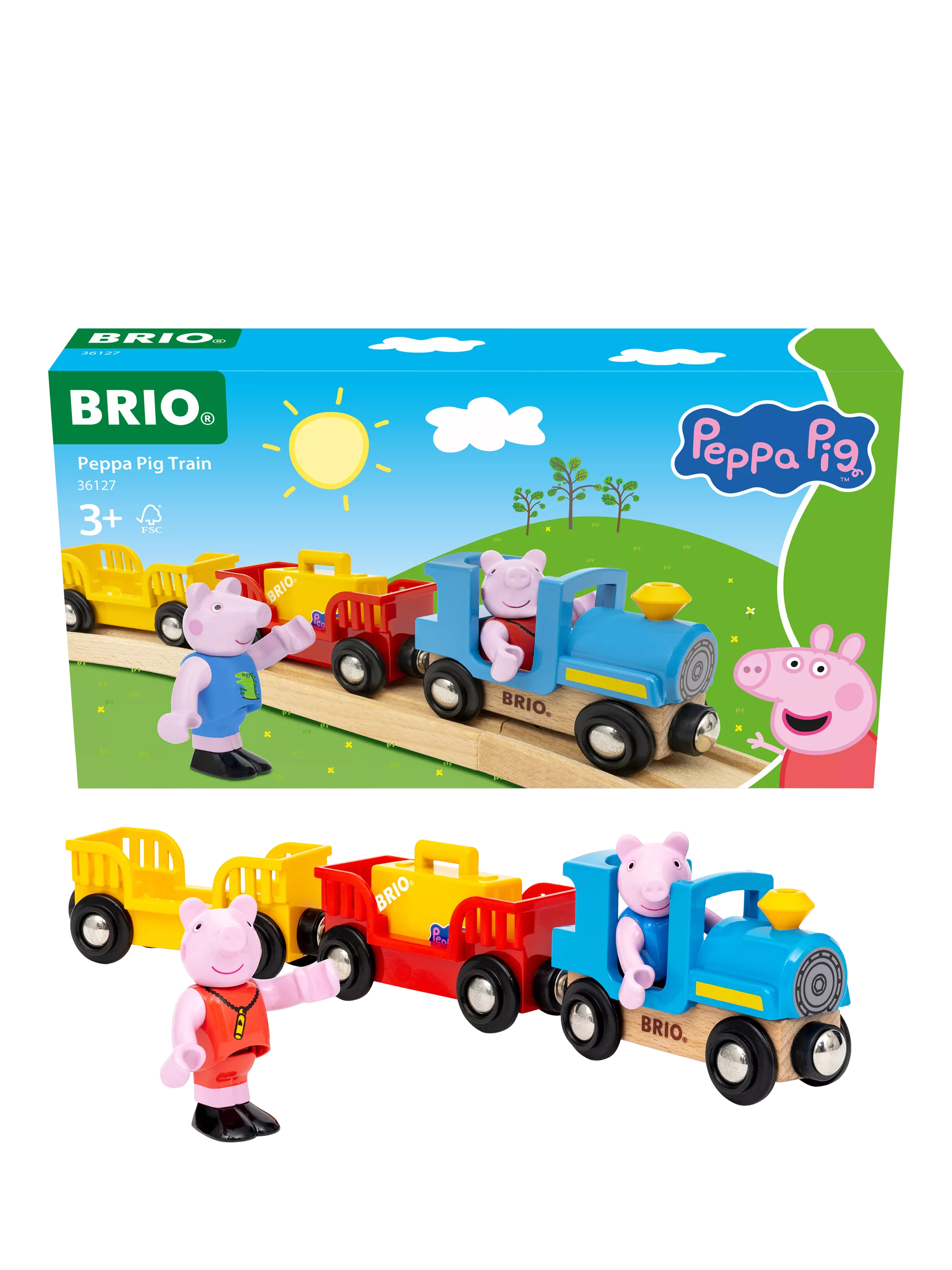 BRIO Peppa Pig train set with figures 6 pieces - British product