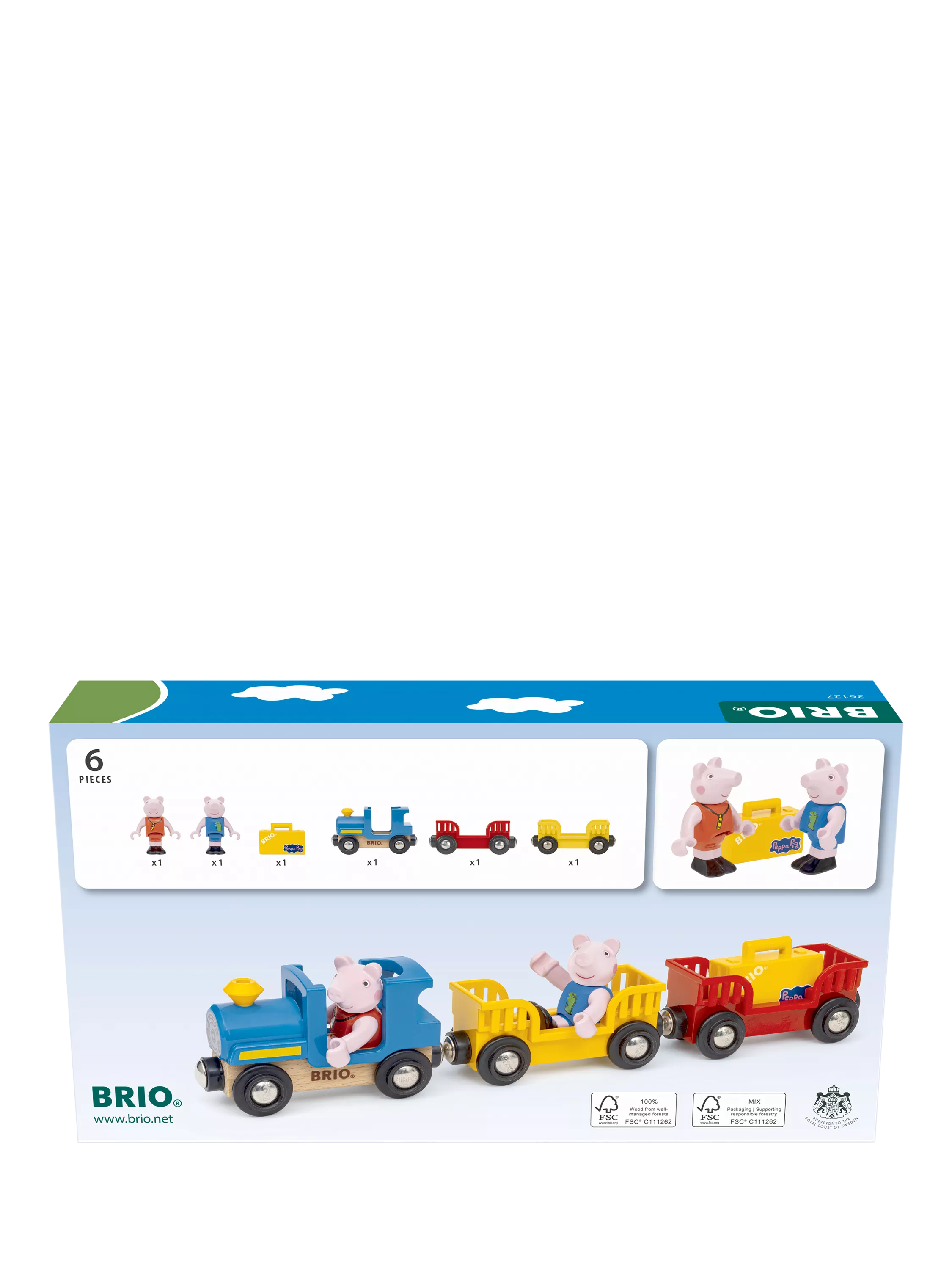 BRIO Peppa Pig train set with figures 6 pieces - British product