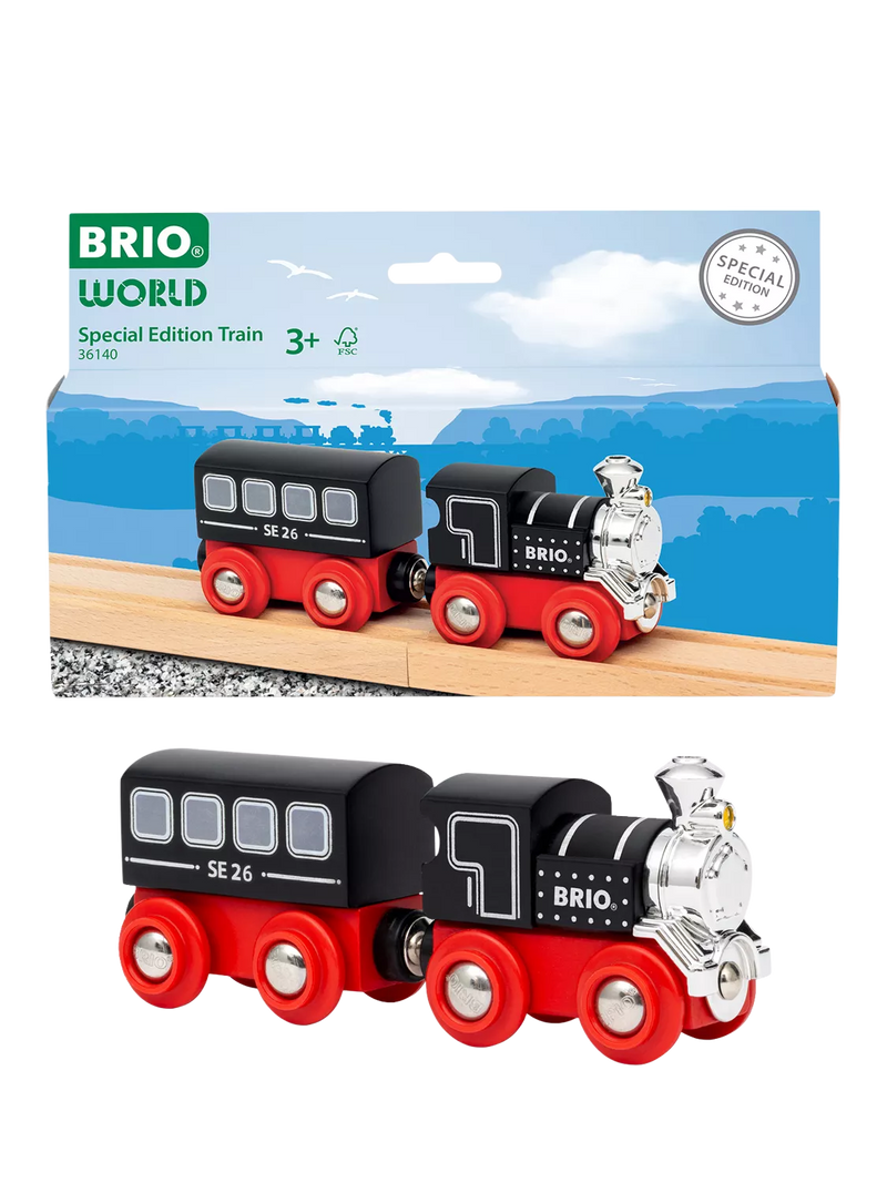 BRIO Special Edition Train 2026 with wooden wagon, UK version