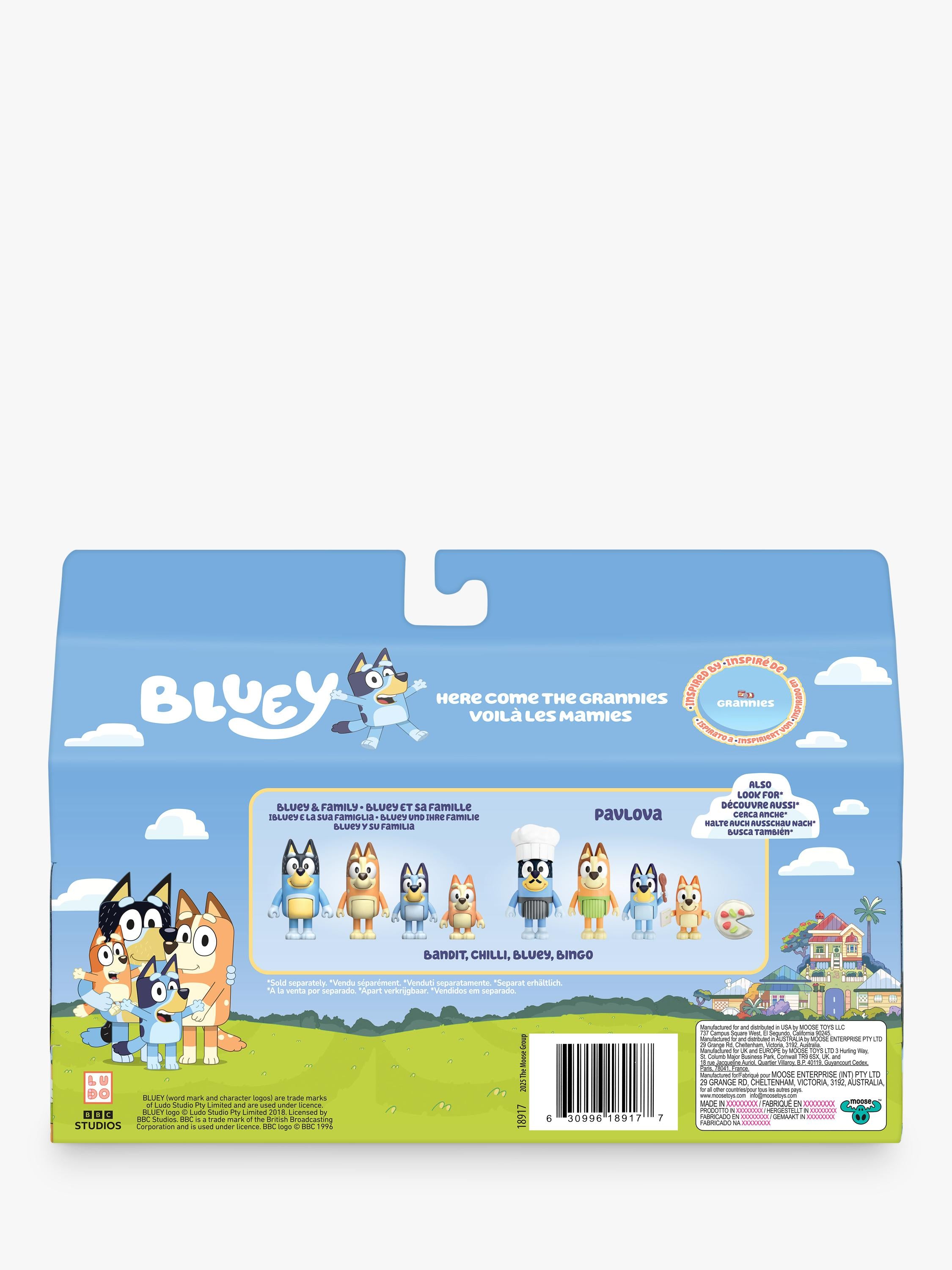 Bluey Grannies action figures 4 pack 2.5-3 inch, UK version