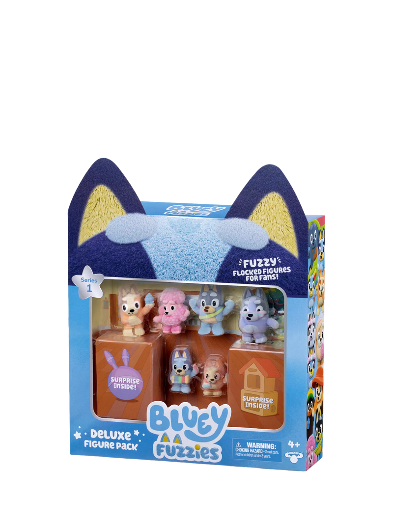 Bluey Fuzzies Deluxe Figure Pack - British product