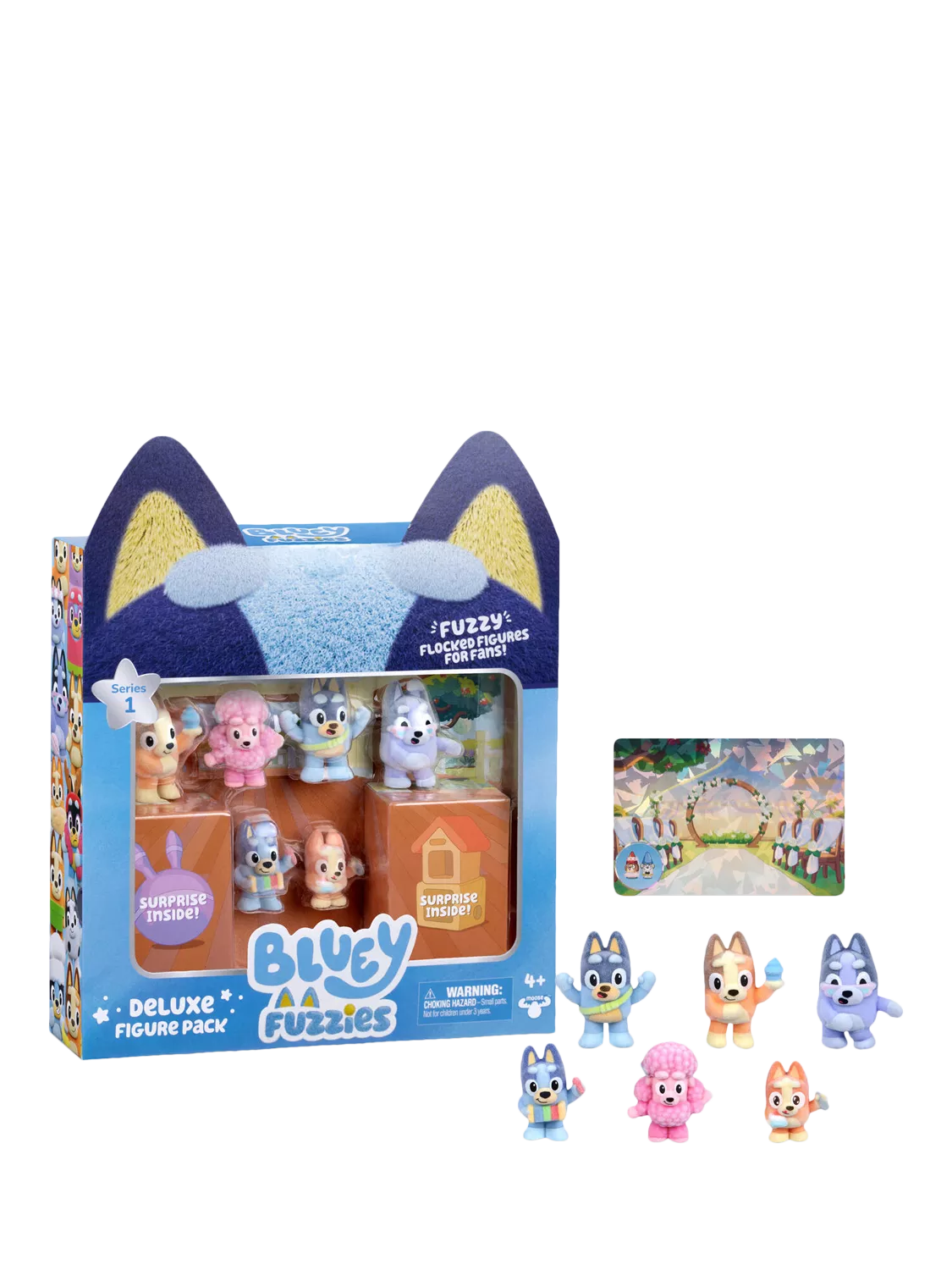 Bluey Fuzzies Deluxe Figure Pack - British product