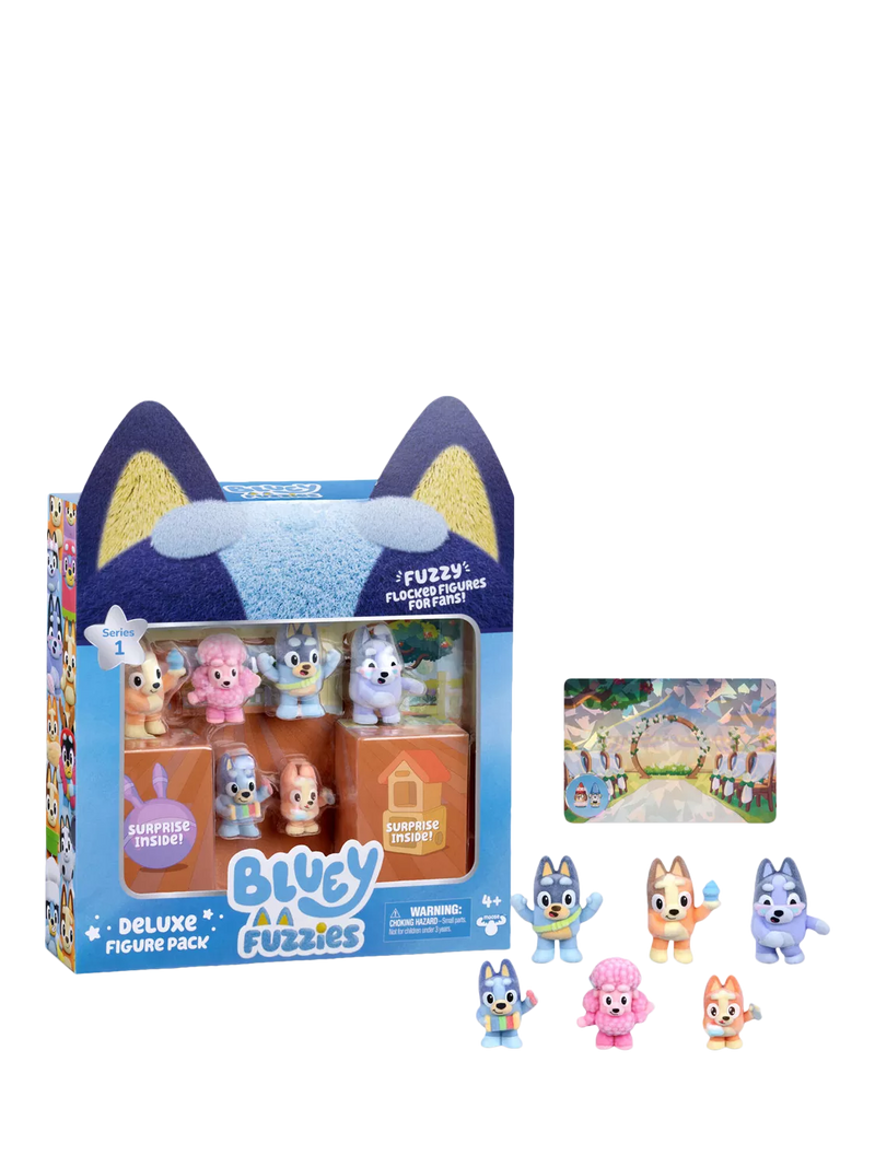 Bluey Fuzzies Deluxe Figure Pack - British product
