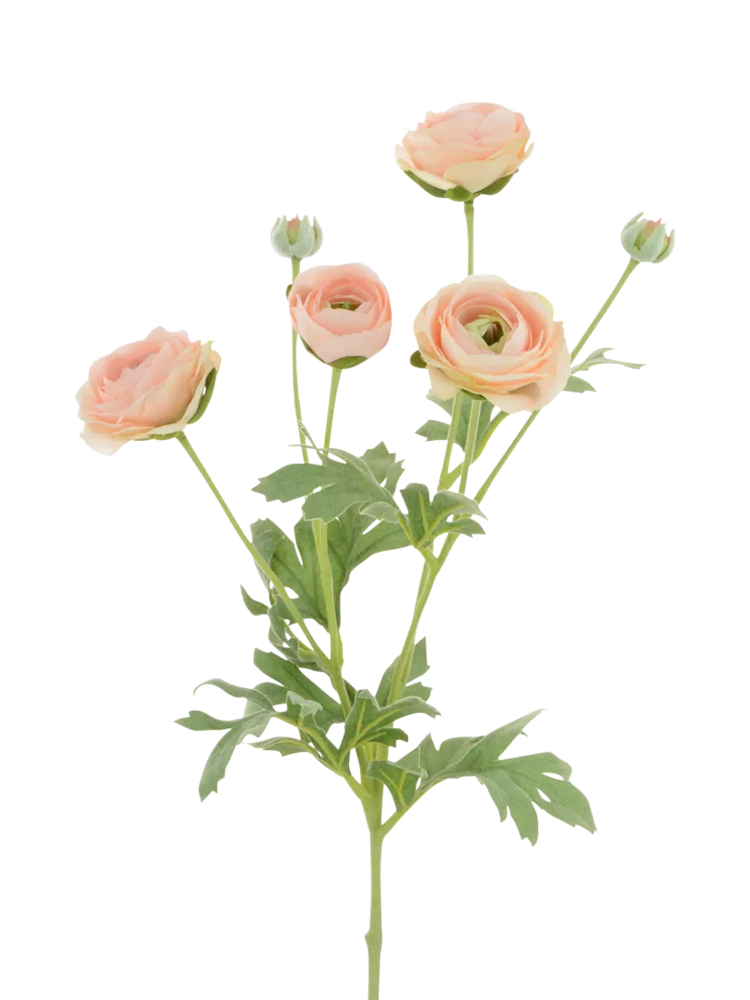 Floralsilk artificial ranunculus stem pink 66cm (British brand)