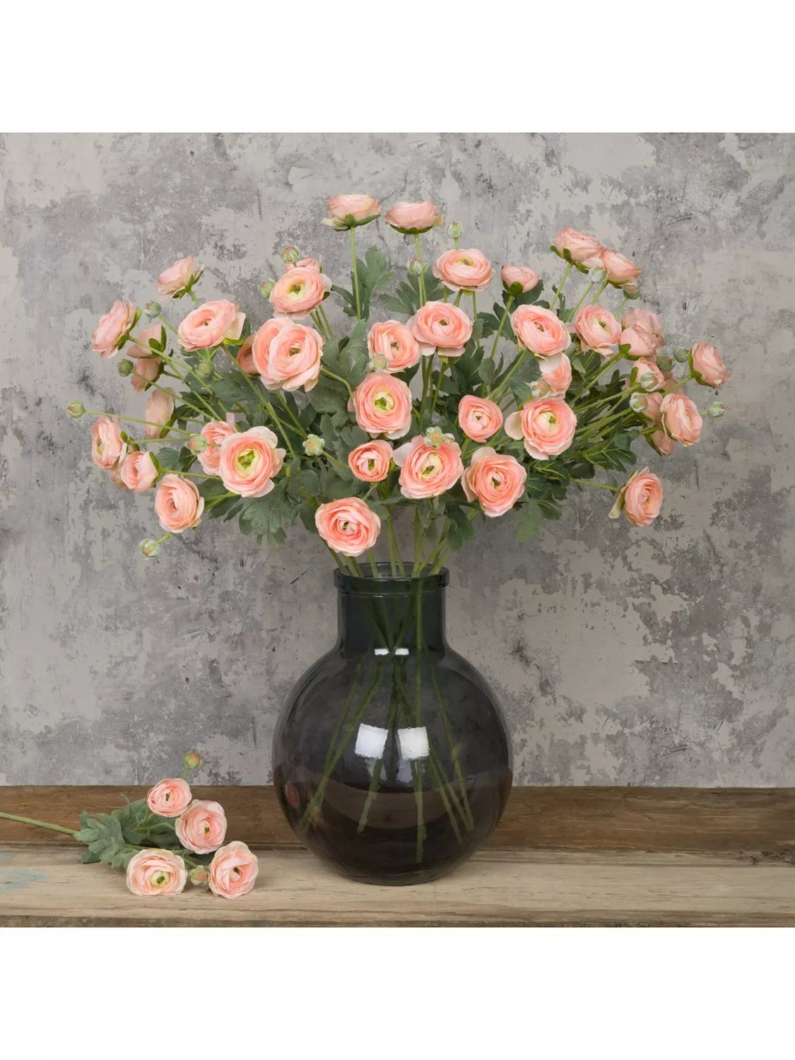 Floralsilk artificial ranunculus stem pink 66cm (British brand)