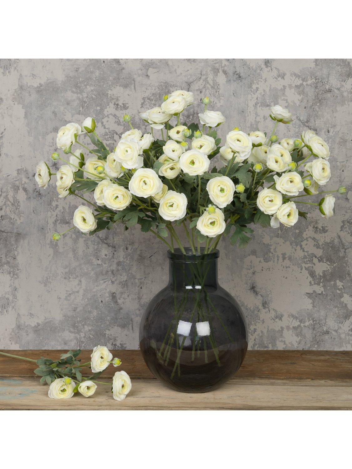 Floralsilk artificial ranunculus stem white 66cm, UK version