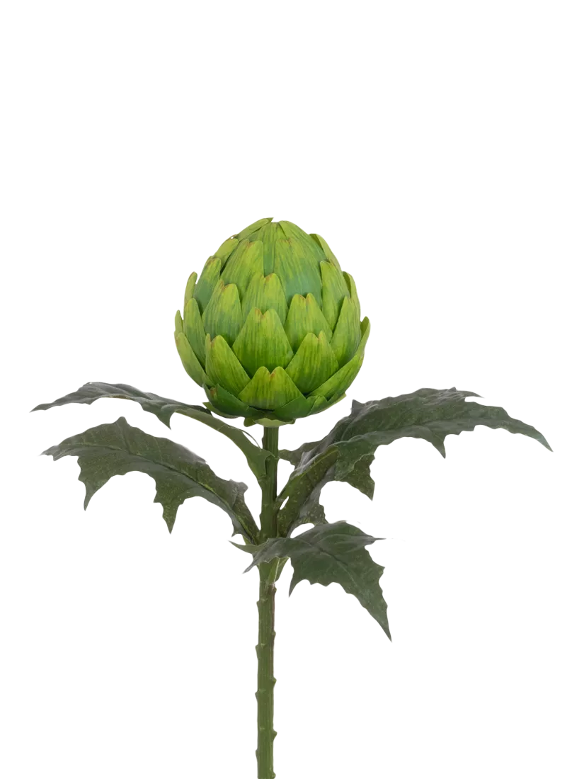Floralsilk artificial large artichoke stem 66cm - British product