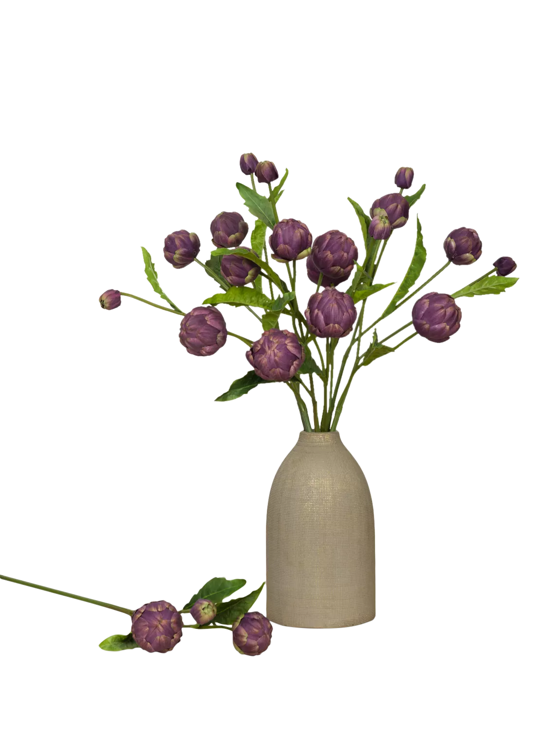 Floralsilk artificial mini artichoke spray 77cm - British product