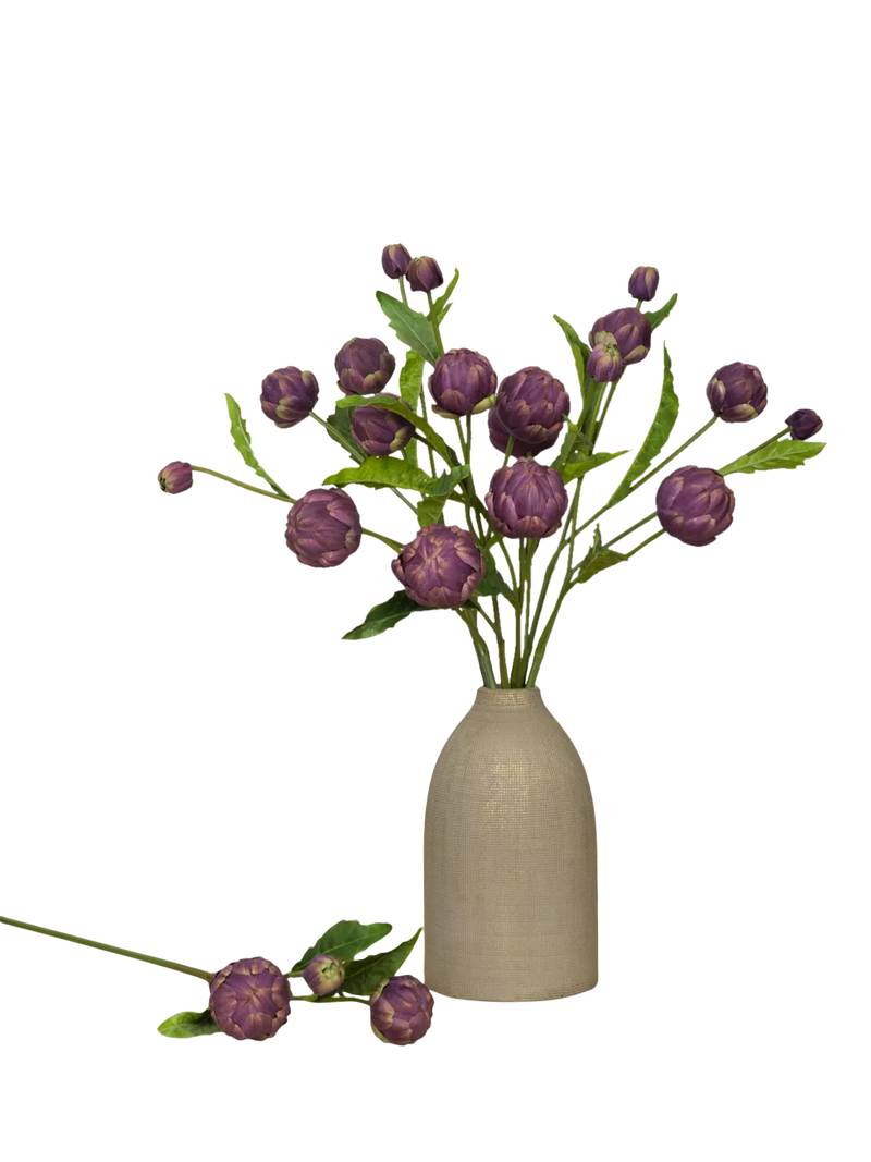 Floralsilk artificial mini artichoke spray 77cm - British product