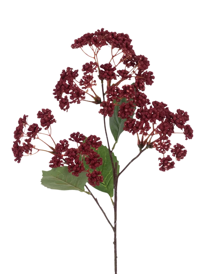 Floralsilk red artificial rice flower spray, 70cm (British brand)