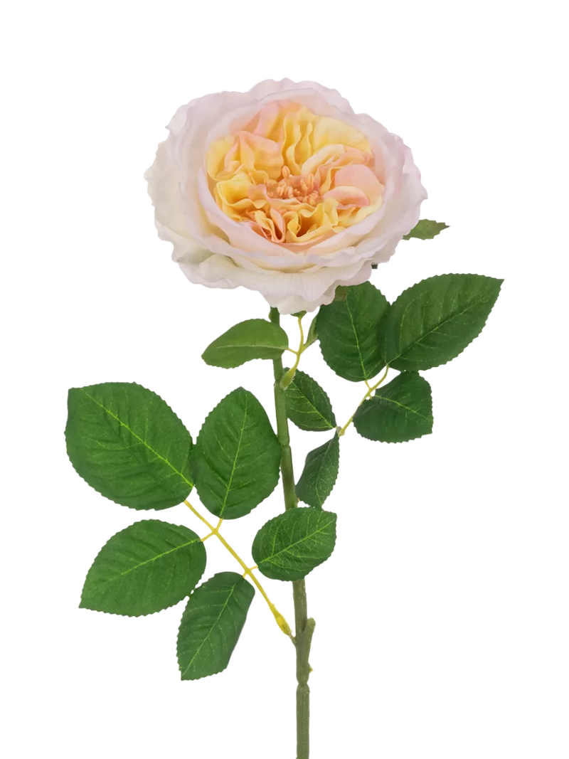 Floralsilk artificial rose stem 60cm peach - British product
