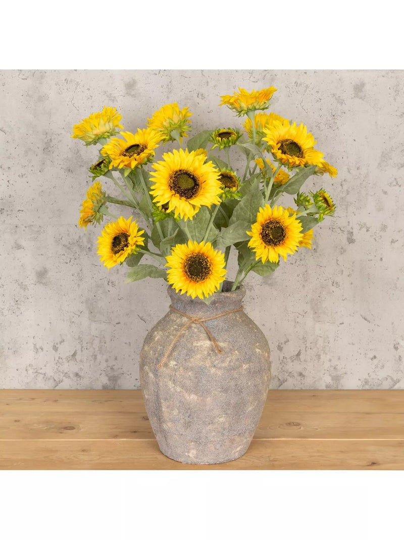 Floralsilk artificial sunflower spray yellow 92cm, imported from the UK