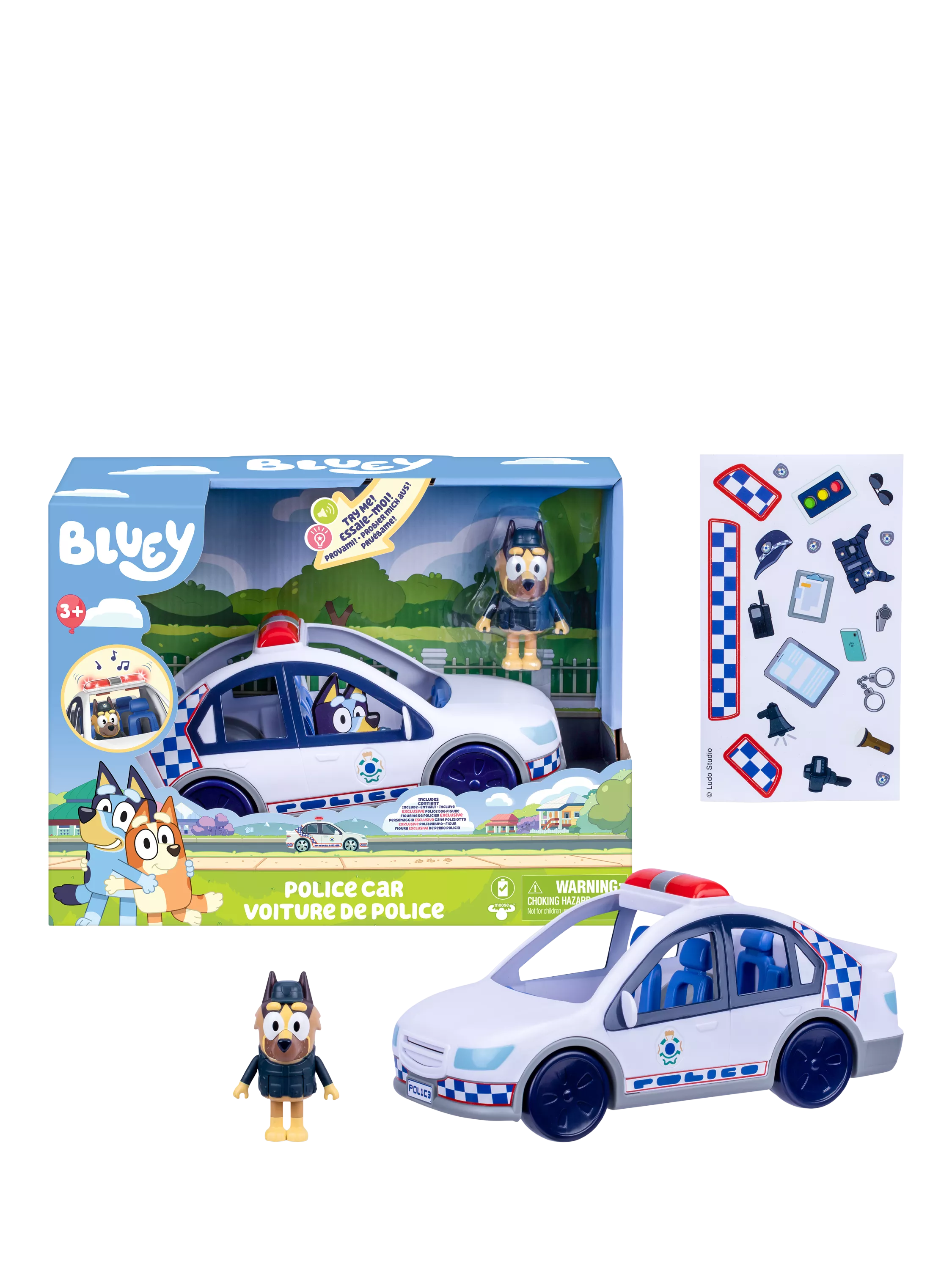 Bluey Police Car S14 toy with lights and sounds, imported from the UK