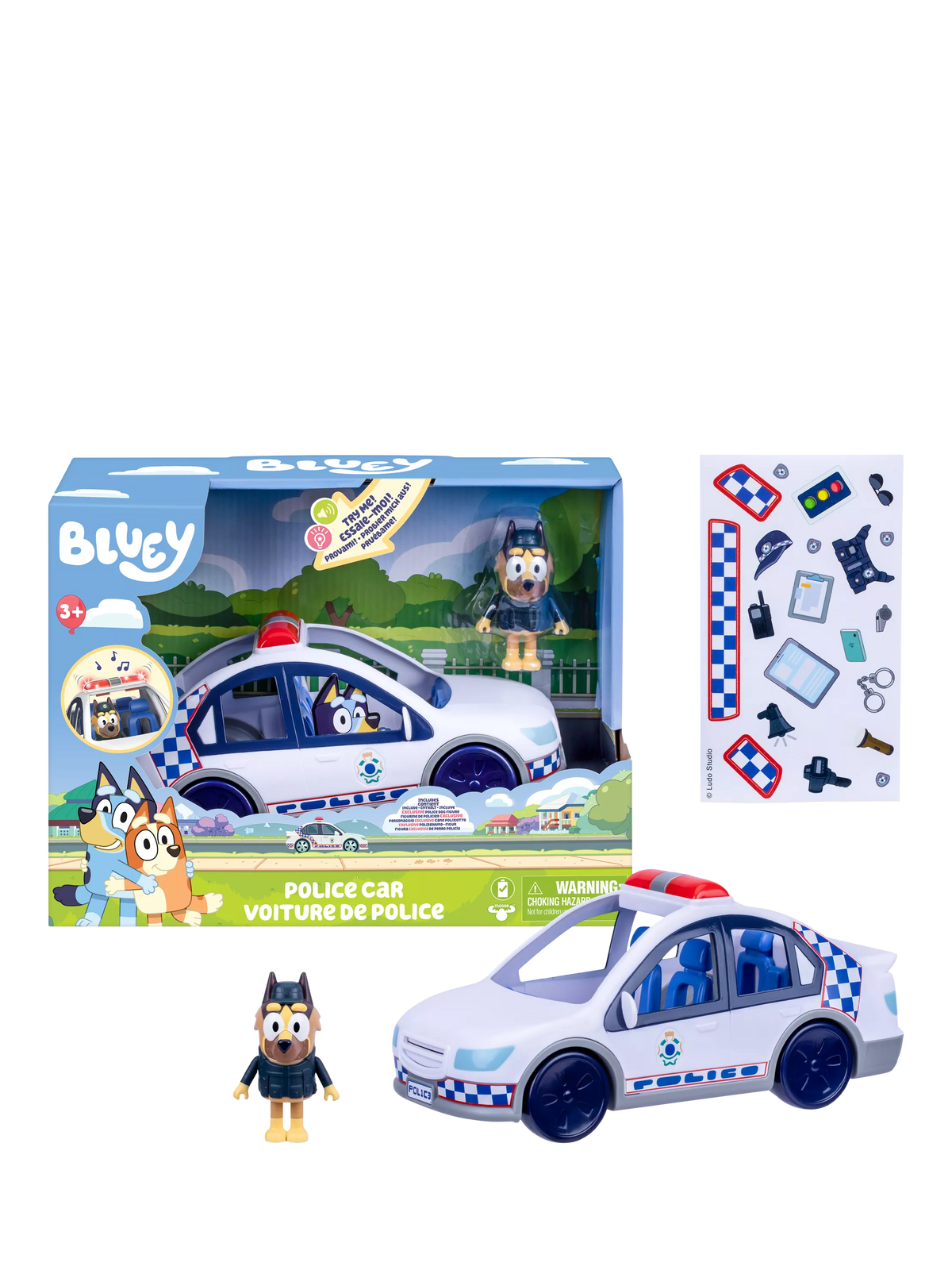 Bluey Police Car S14 toy with lights and sounds, imported from the UK