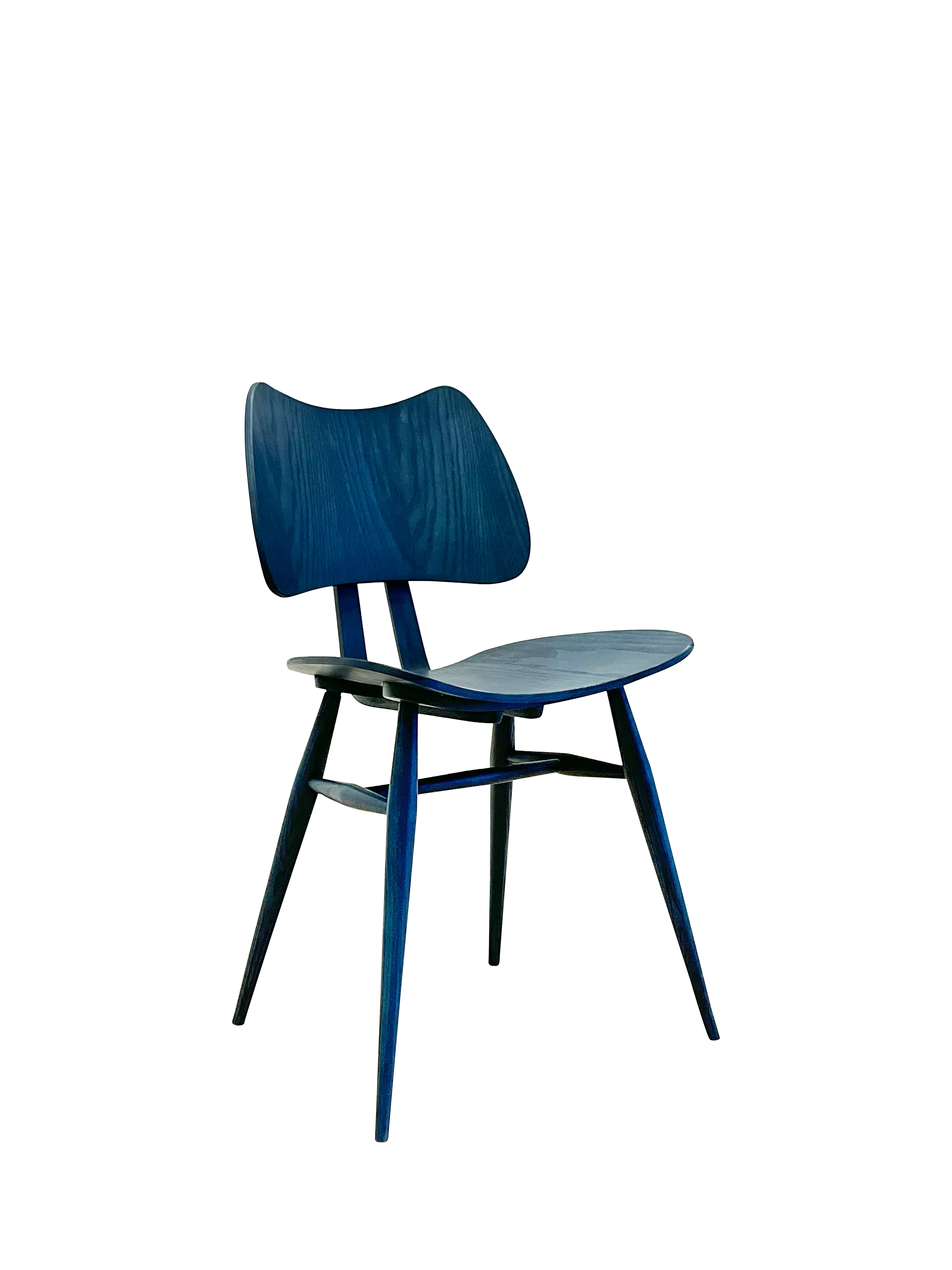 ercol Butterfly dining chair Ink Blue ash wood, UK version