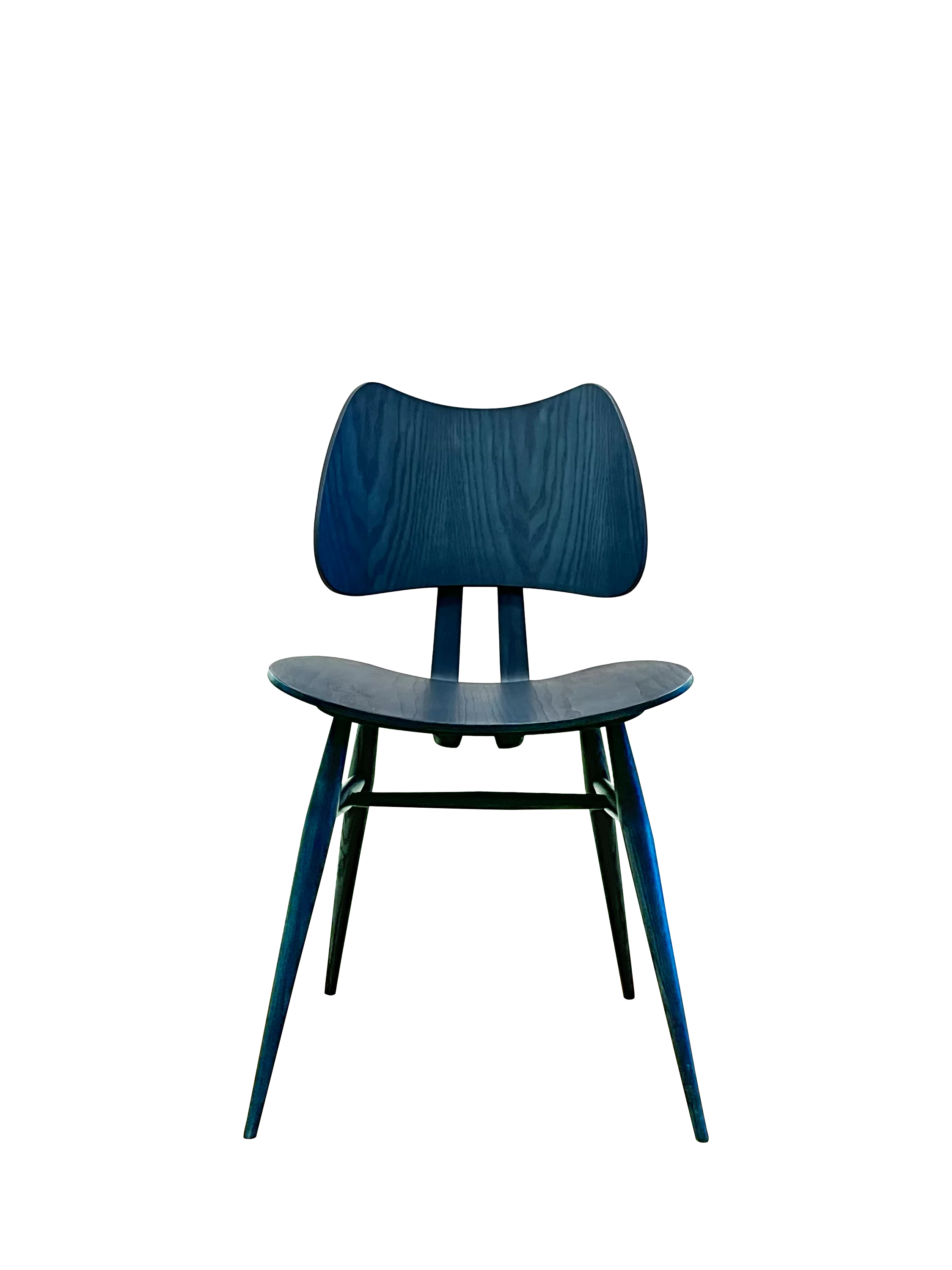 ercol Butterfly dining chair Ink Blue ash wood, UK version