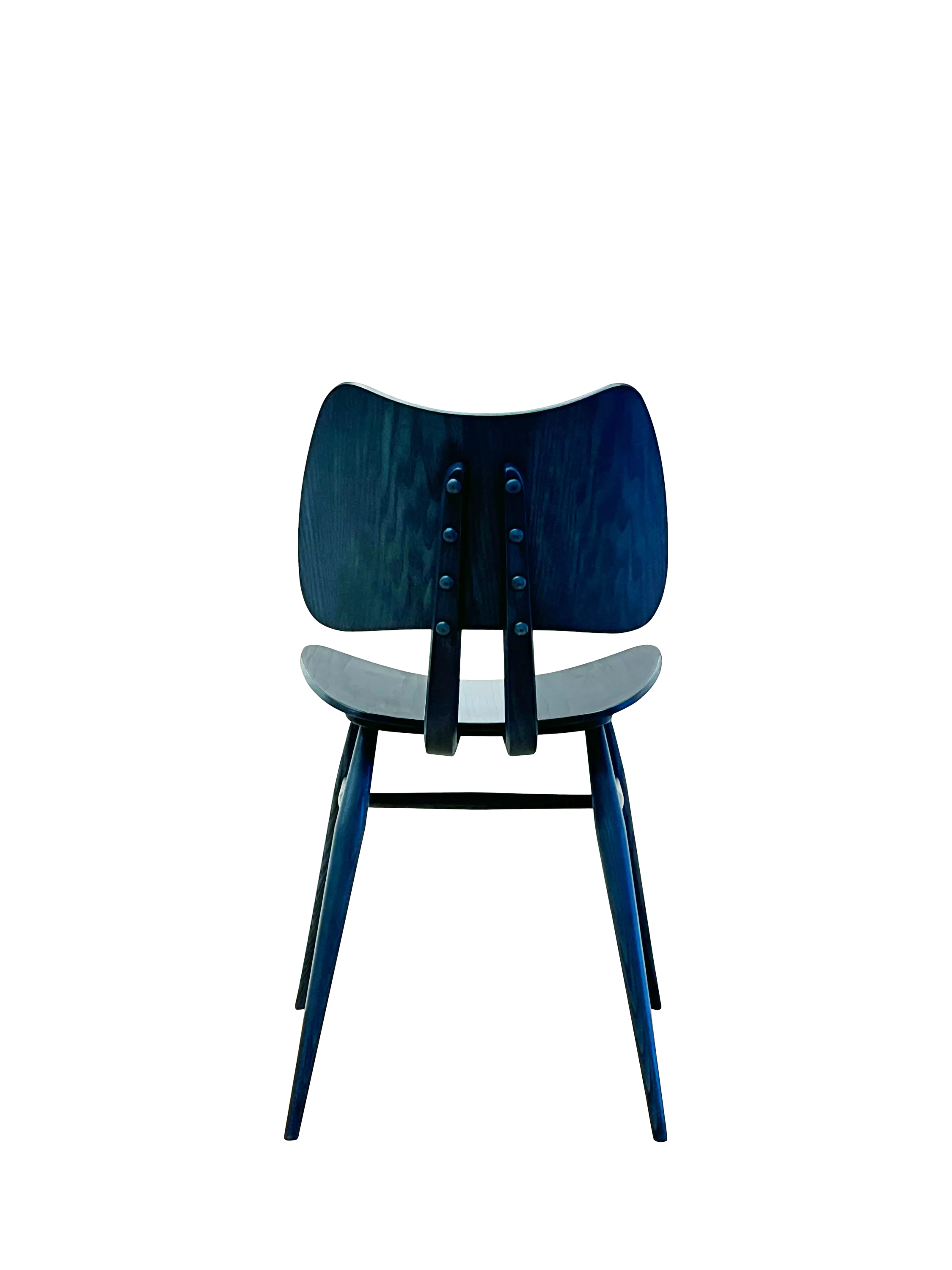 ercol Butterfly dining chair Ink Blue ash wood, UK version