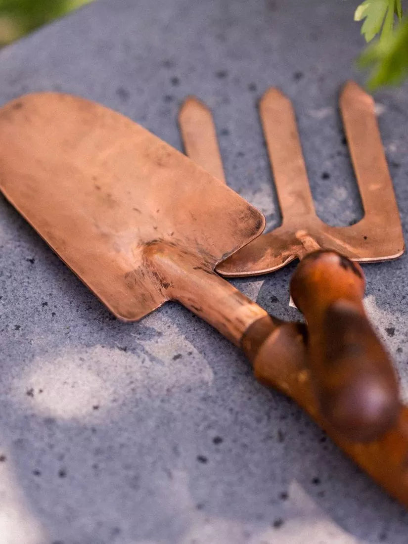 Wilstone garden hand trowel copper blade mango wood handle - British product