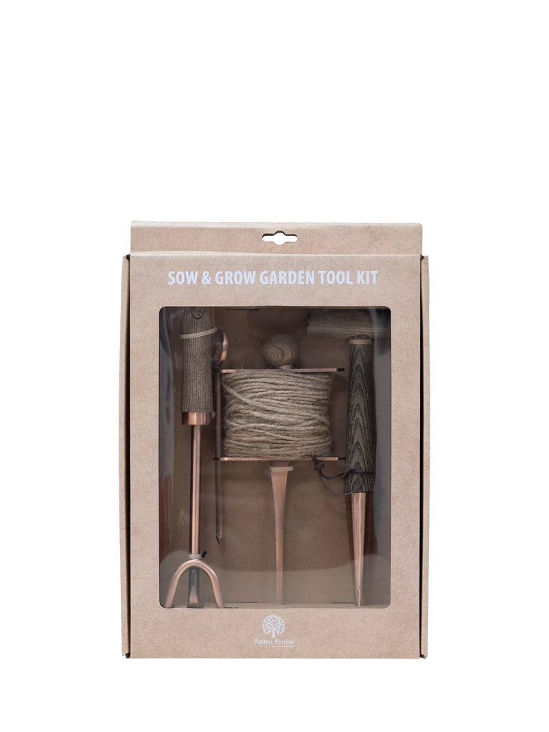 Fallen Fruits Sow & Grow garden tool gift set copper (British brand)