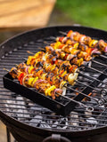 Kadai steel BBQ skewers and rack set 8 piece, imported from the UK