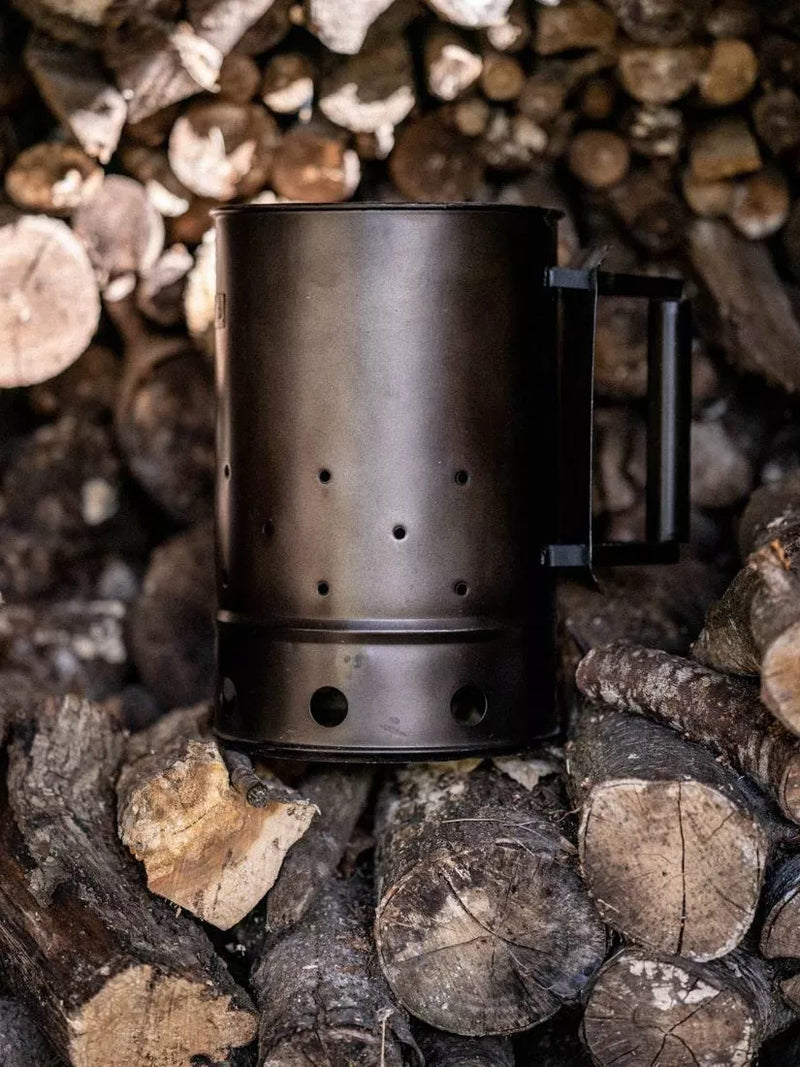 Kadai BBQ Chimney Starter mild steel for barbecue, UK version