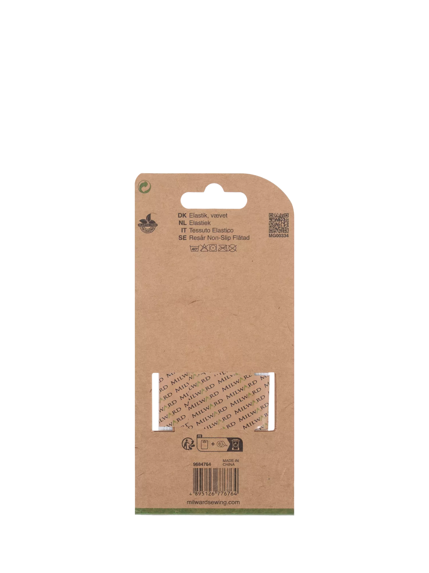 Milward non-roll woven elastic white 50mm x 2m (British brand)