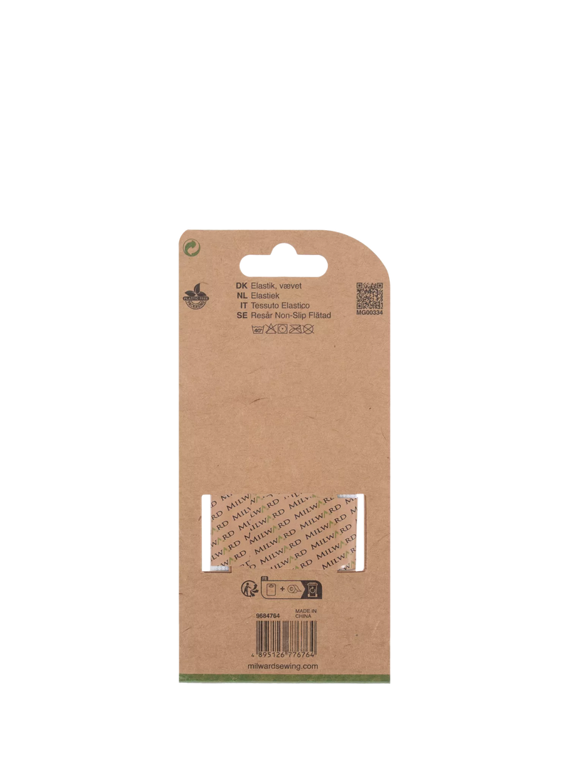 Milward non-roll woven elastic white 50mm x 2m (British brand)