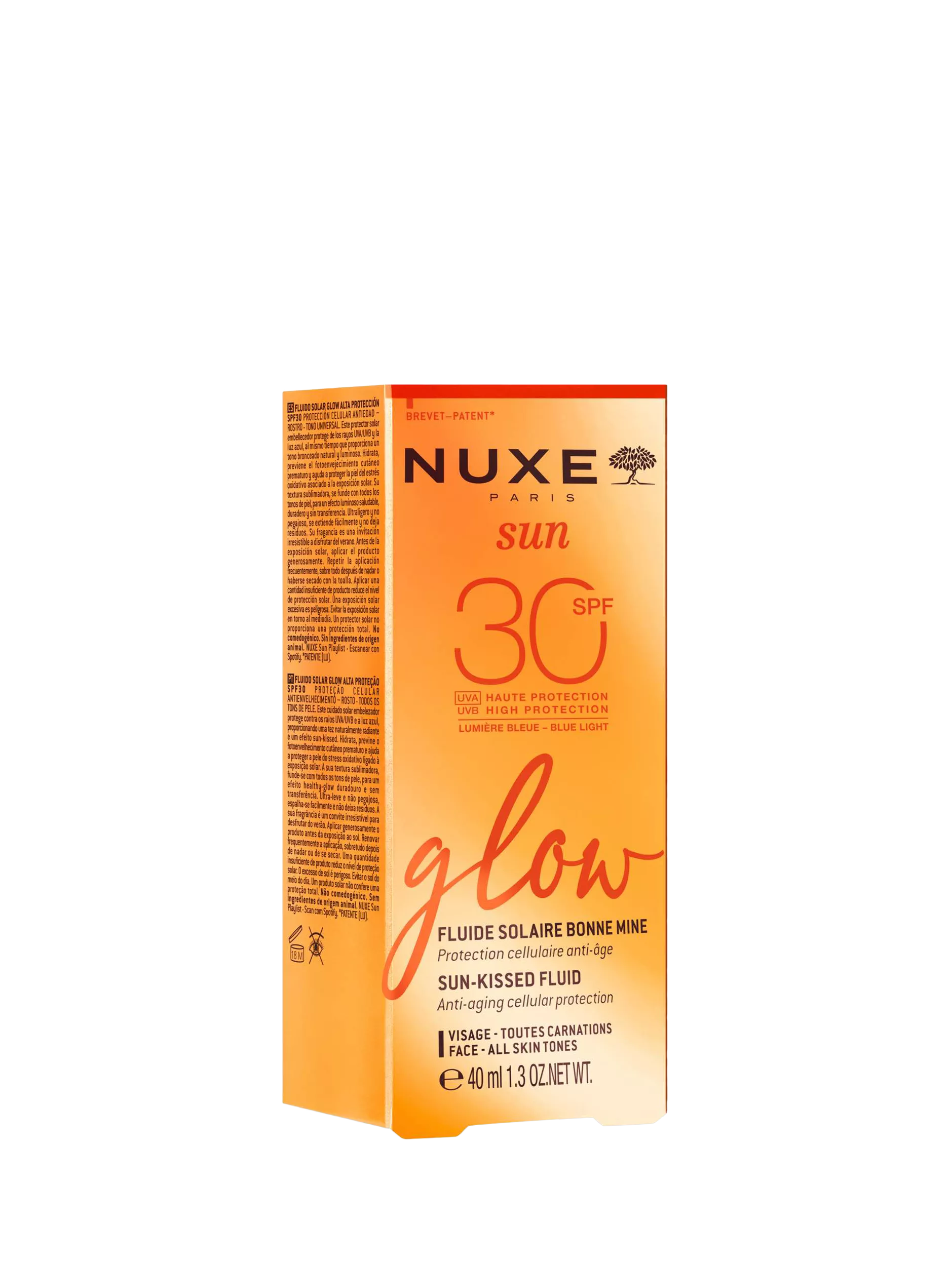NUXE Sun Glow Sun-Kissed Fluid SPF30 40ml (British brand)