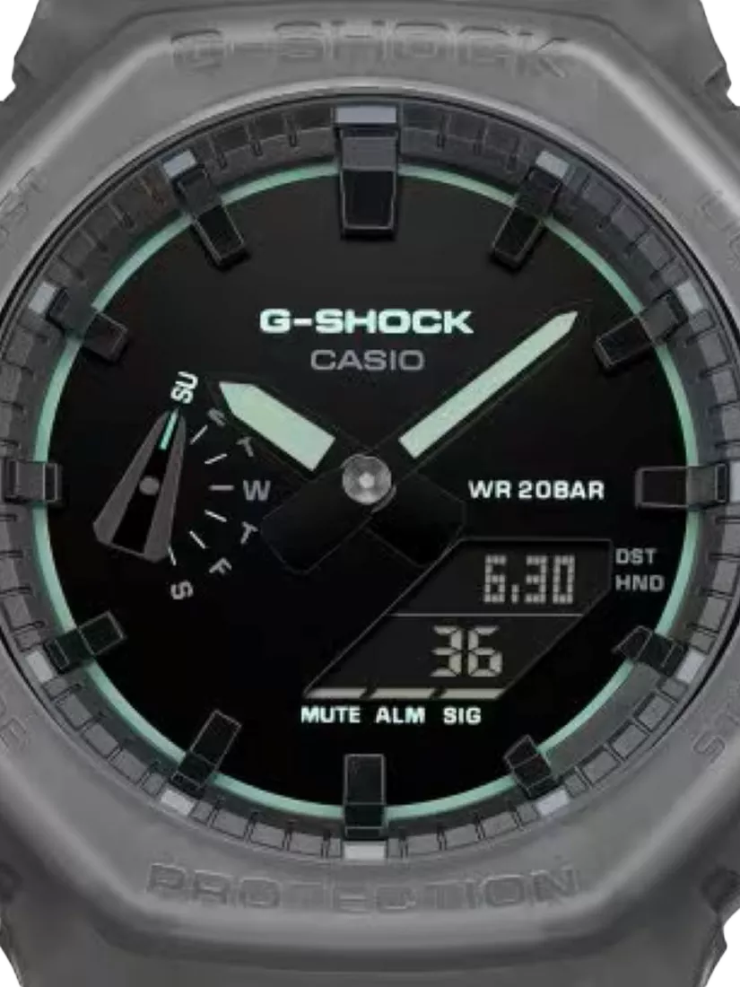 Casio G-SHOCK Smoked Lights 2100 watch black resin - British product