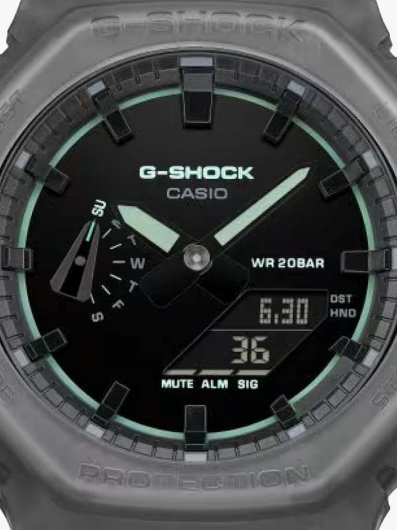 Casio G-SHOCK Smoked Lights 2100 watch black resin - British product