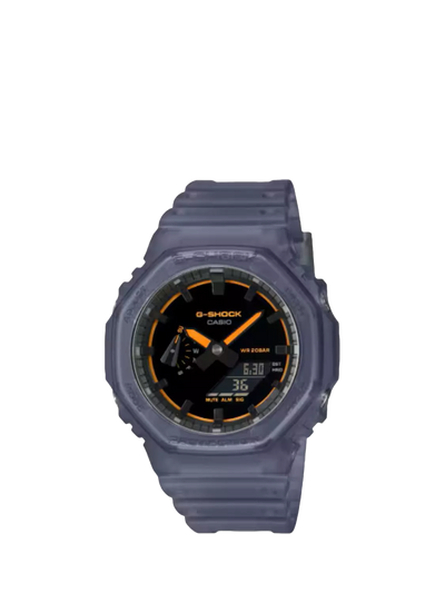 John Lewis Casio GA-2100K-2AER G-SHOCK Smoked Lights 2100 Men's Watch, Blue- Buy online at McGrocer