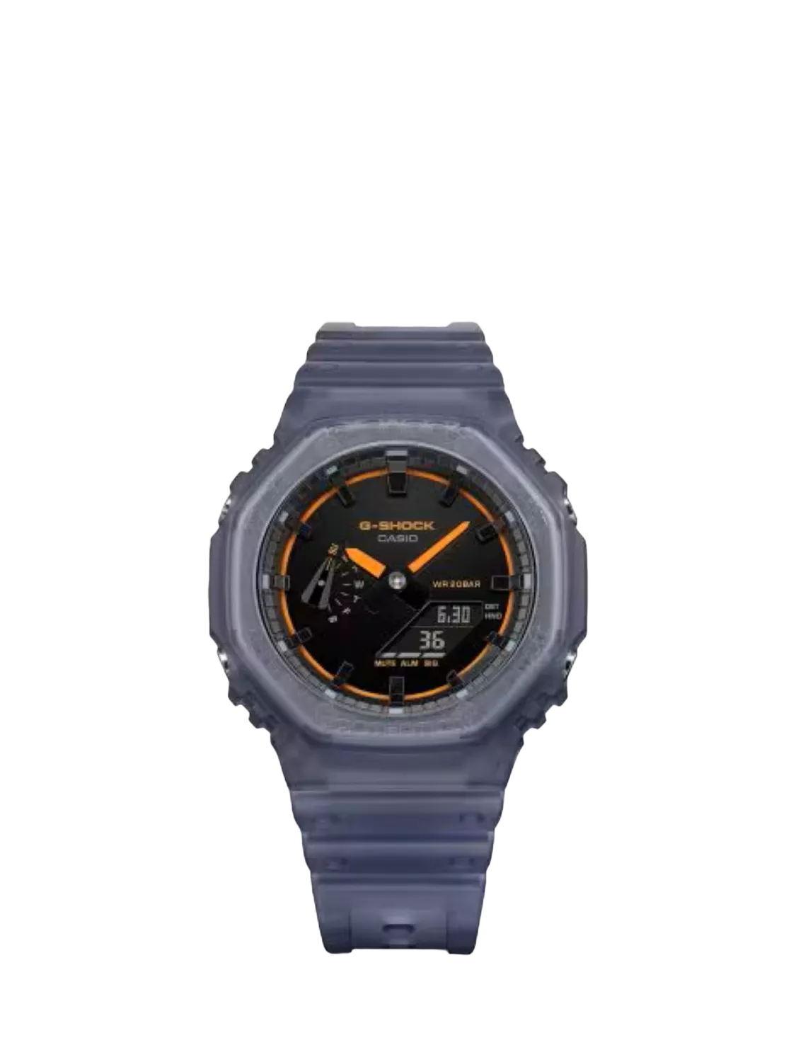 Casio G-SHOCK Smoked Lights 2100 blue watch, imported from the UK