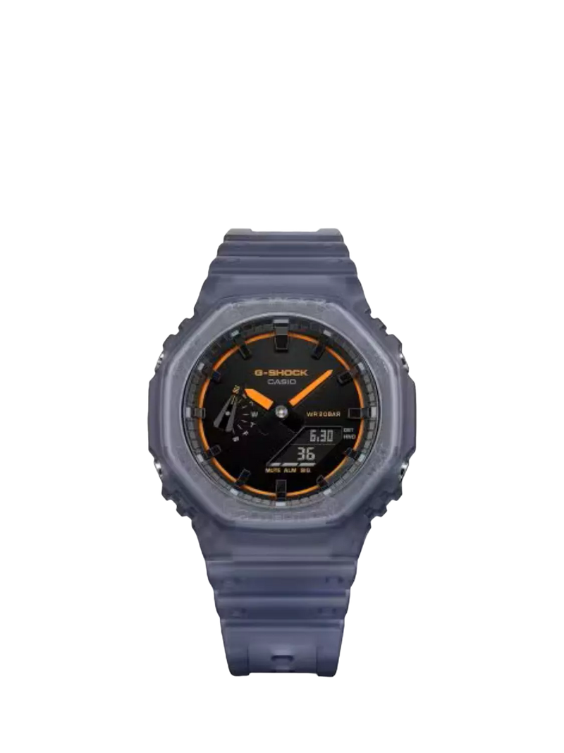 Casio G-SHOCK Smoked Lights 2100 blue watch, imported from the UK