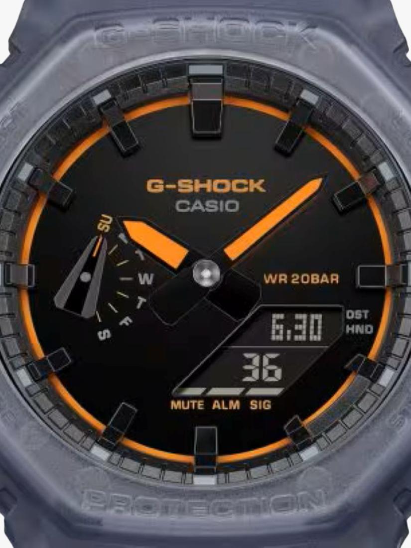 Casio G-SHOCK Smoked Lights 2100 blue watch, imported from the UK