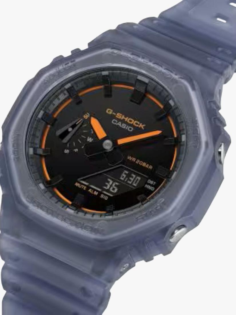 Casio G-SHOCK Smoked Lights 2100 blue watch, imported from the UK