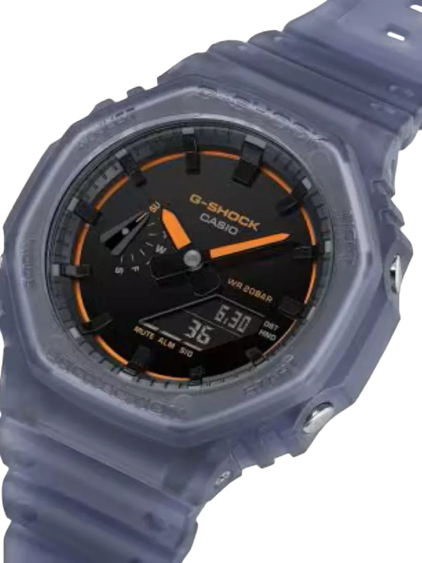Casio G-SHOCK Smoked Lights 2100 blue watch, imported from the UK