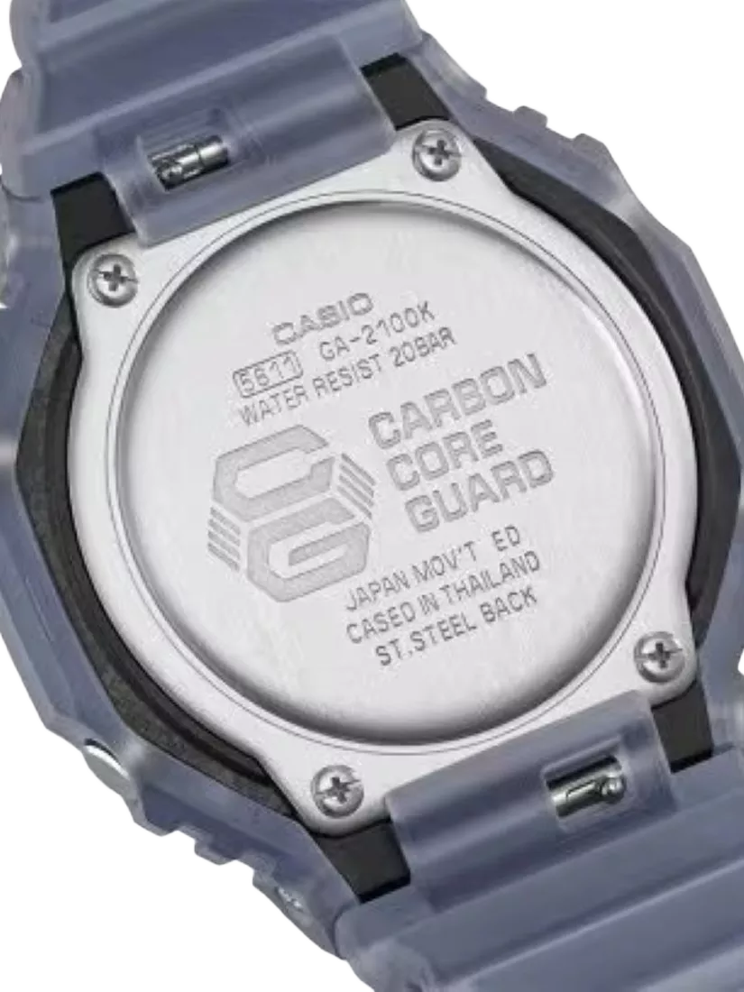Casio G-SHOCK Smoked Lights 2100 blue watch, imported from the UK