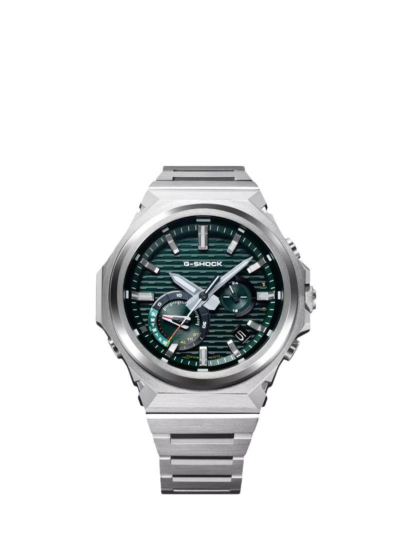 Casio G-SHOCK men's watch green face metal bracelet - British product