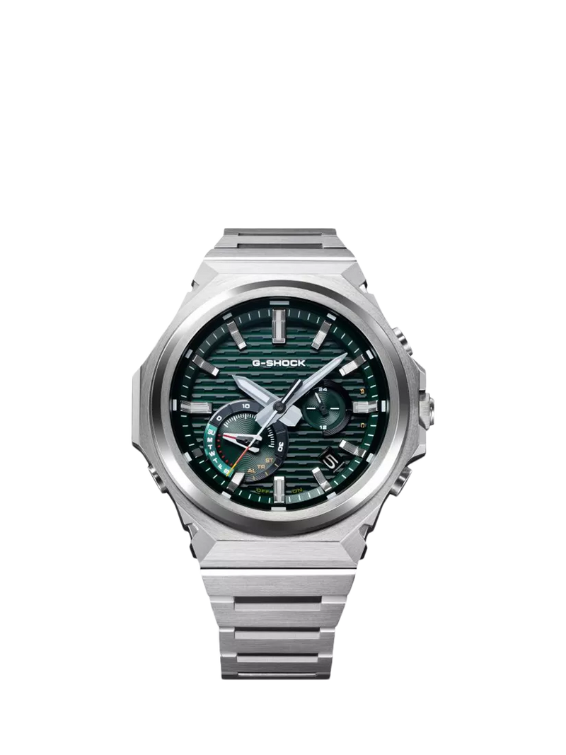 Casio G-SHOCK men's watch green face metal bracelet - British product