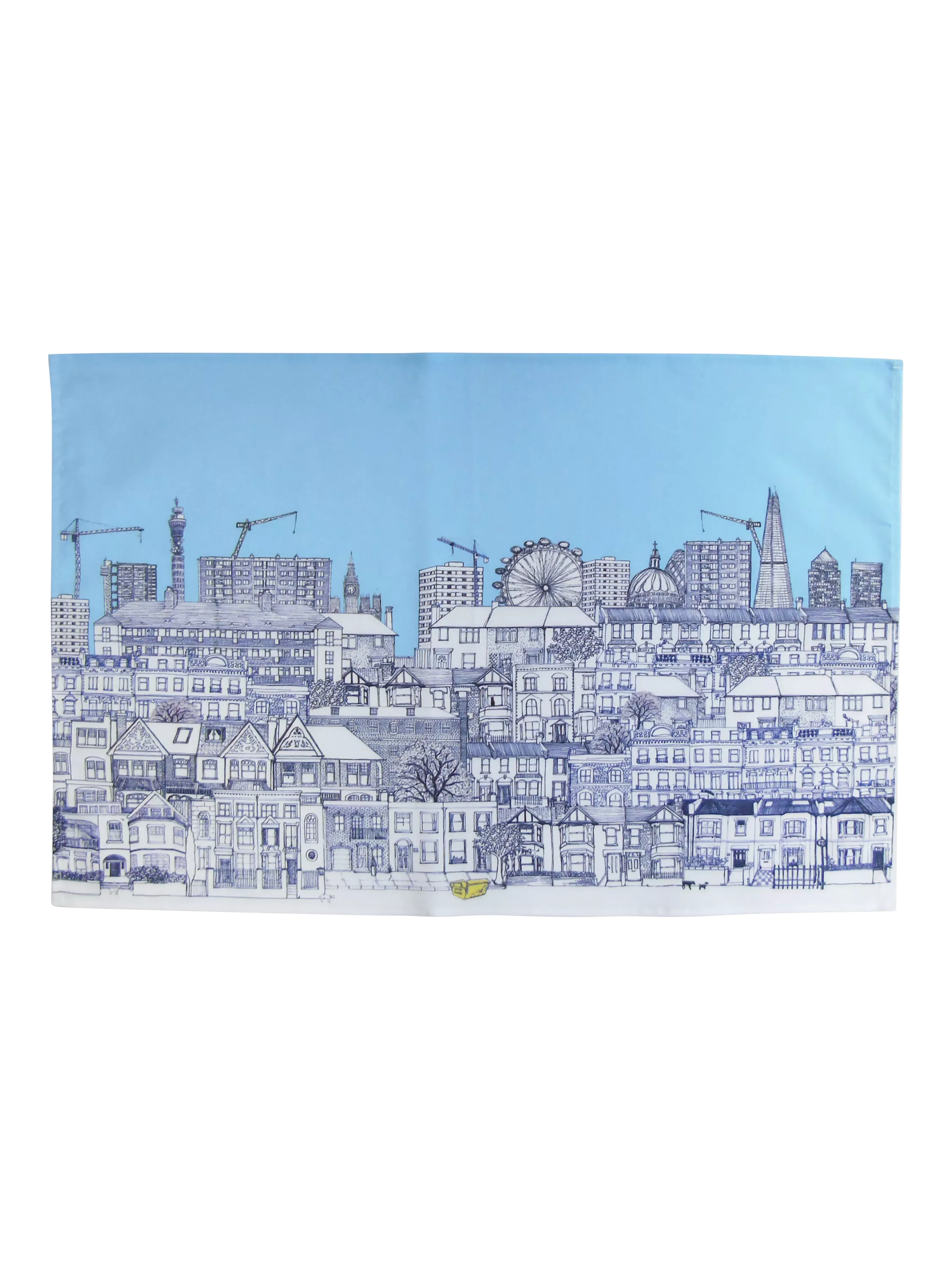 Glorious Mud London Houses tea towel - British product