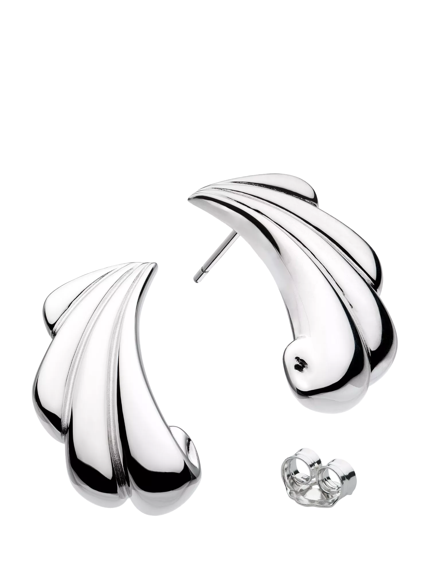 Kit Heath Shell Echo Grande earrings, silver (British brand)