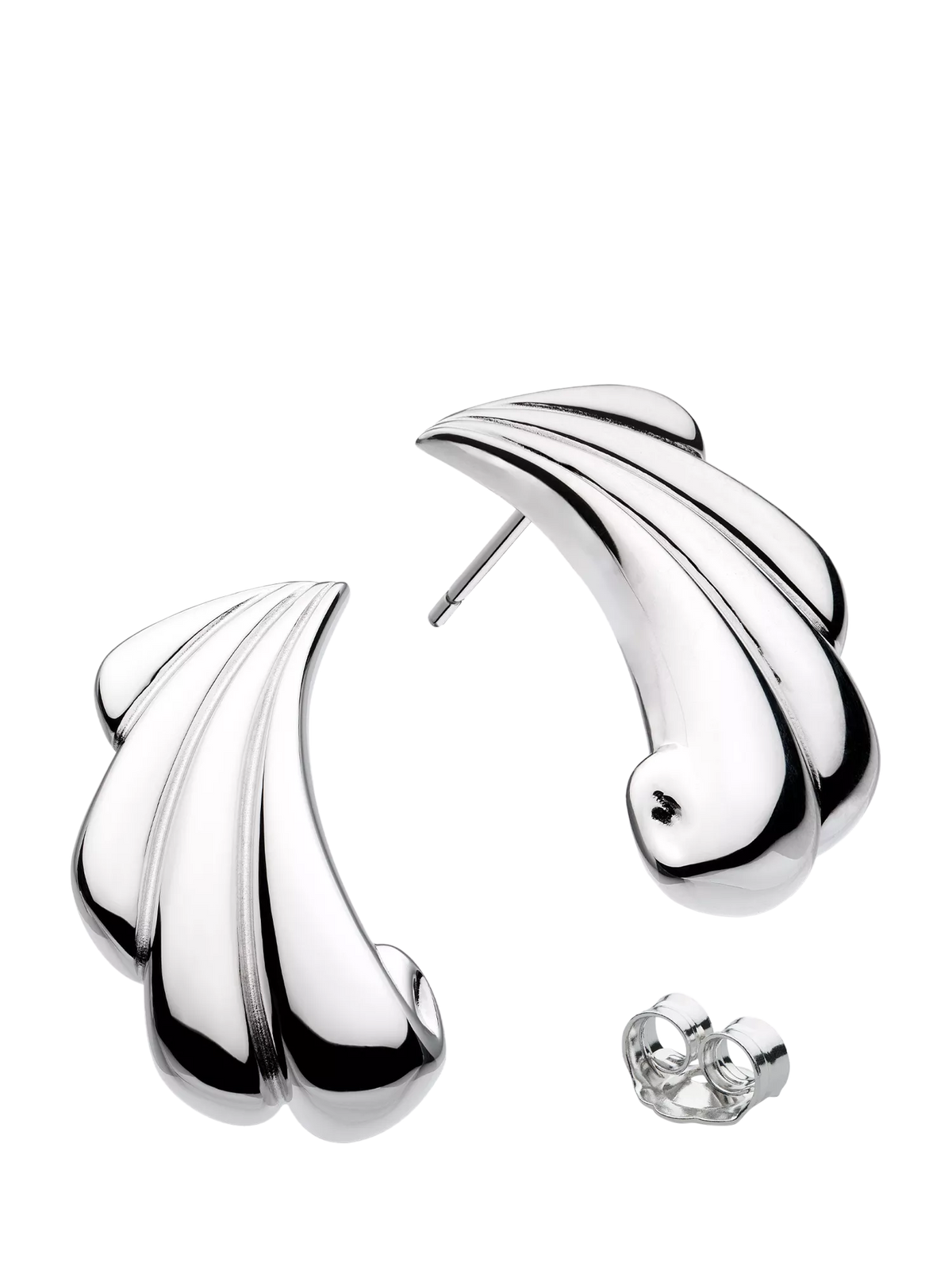 Kit Heath Shell Echo Grande earrings, silver (British brand)